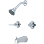 Olympia Faucets Elite 1.5 GPM Tub and Shower Trim Package - Includes Single Function Shower Head, Valve Trim, and Tub Spout Polished Chrome